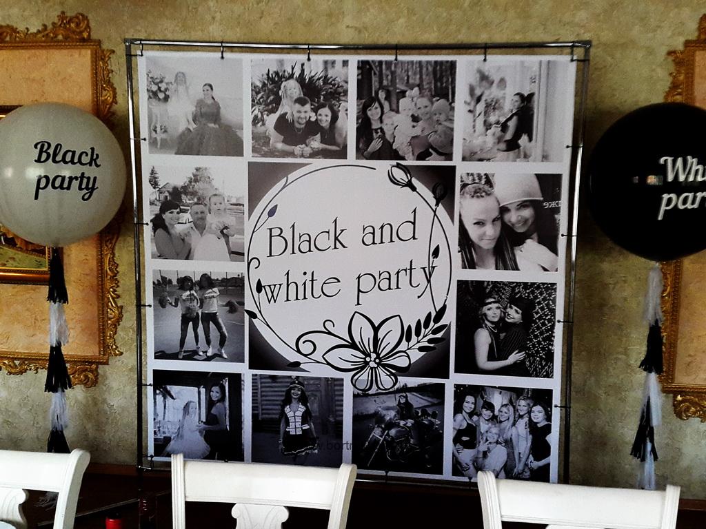 Баннер-фотозона для черно-белой вечеринки